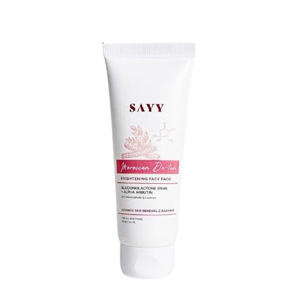 SAYY Moroccan DeTan Brightening Face Pack for Advance Skin Renewal Radiance Clay Mask