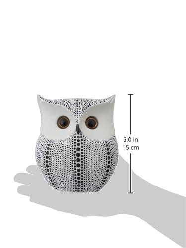 Modern Classy Happy Owl Resin Art Figure Showpiece (White), 13 x 6.5 cm