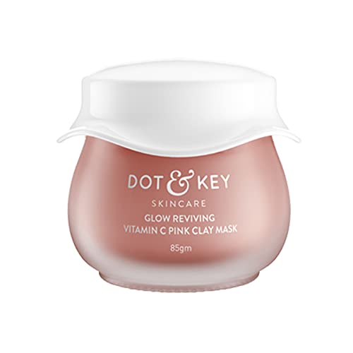 Zephivo Dot & Key Glow Reviving Vitamin C Pink Clay Mask | Face Mask for Glowing Skin | Fades Pigmentation | Hydrates & Plumps Skin | For All Skin Types | For Women & Men | 85g
