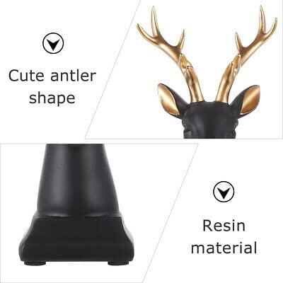 Deer Showpiece Figurines for Home Decor Living Room Decoration Modern Animal Figurines for Home Decor (11'', Black, Resin)