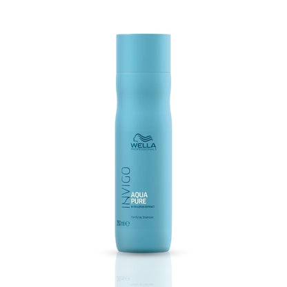 Wella Aqua Pure shampoo bottle on a white background