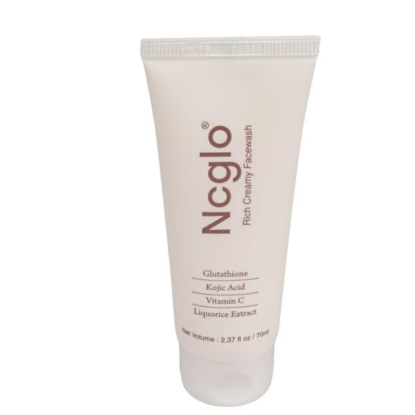 Ncglo Face Wash with Glutathione, Kojic Acid Dipalmitate, Liquorice, Niacinamide, Glycolic Acid, Lactic Acid, D-Panthenol, Vitamin-C for Skin Brightening and Cleansing