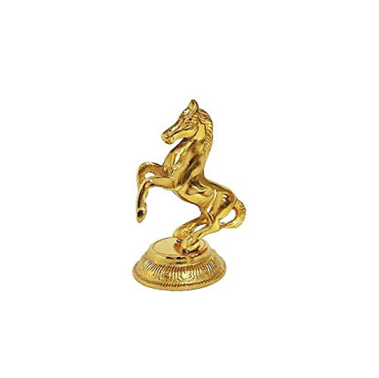 Jumping Horse Metal Statue for Wealth Table Top Figurine for Living Room Bedroom Home Office Animal Decorative Showpiece Feng Shui Vanstu Sculpture for Gift Purpose.