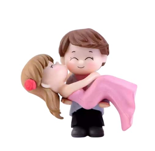 Couple Romantic Posture, Holding Figurines Miniatures Fairy 2 Pieces, Best Gift for Girlfriend, Boyfriend, Anniversary, and Valentine’s Day Multicolor (Pack of 1)