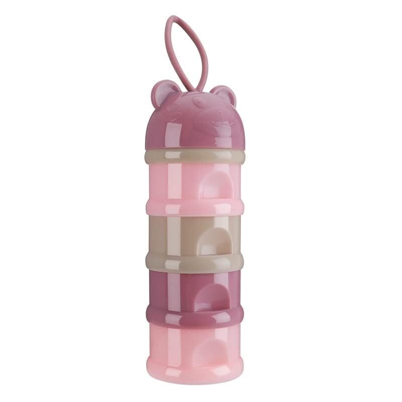 Mini Baby The Baby Store Plastic Best 4 Layer Milk Cute Bear Portable Baby Food Milk Powder Storage Bottle Milk and Food Container, Multicolour (4 layer), Multicolor
