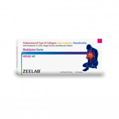 Zeelab Mobiclout Forte packaging with a person holding their knee in pain on a white background