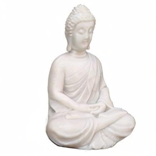 Beautiful Meditating Dhyan Gautam Buddh Bhagwan/God Idol Figurine for Livingroom|Bedroom|Office Desk|Desktop Table|Home Décor|Gifting (5.5-inch) Decorative Showpiece (White), Idol
