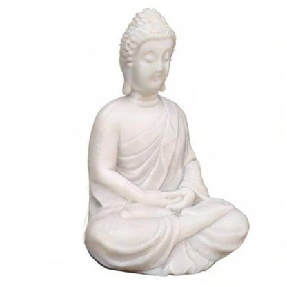 Beautiful Meditating Dhyan Gautam Buddh Bhagwan/God Idol Figurine for Livingroom|Bedroom|Office Desk|Desktop Table|Home Décor|Gifting (5.5-inch) Decorative Showpiece (White), Idol