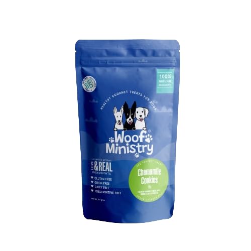 Woof Ministry Chamomile Cookies for Dogs, Minimal Ingredient Dehydrated Dog Treats (Veg Treats -100 Grams)