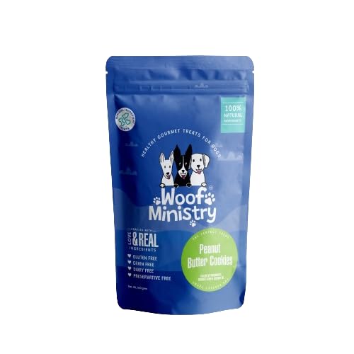 Woof Ministry Peanut Butter Cookies for Dogs, Minimal Ingredient Dehydrated Dog Treats (Veg Treats -100 Grams),All Life Stages