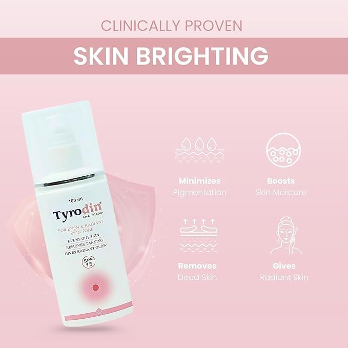 Tyrodin Creamy Lotion 100ml | Lightweight Daily Moisturizing Lotion with SPF 15 | Smooth & Fresh Skin Appearance