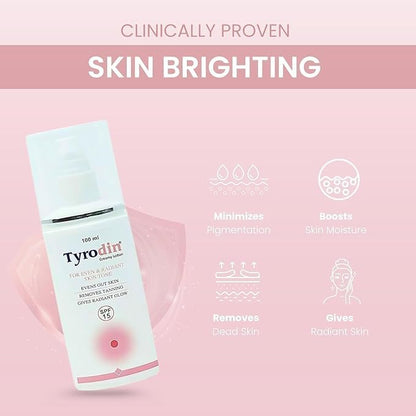 Tyrodin Creamy Lotion 100ml | Lightweight Daily Moisturizing Lotion with SPF 15 | Smooth & Fresh Skin Appearance