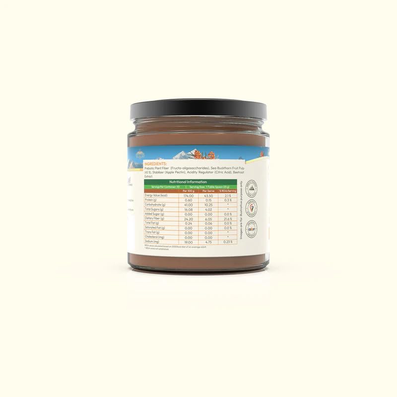 WellWith Sea Buckthorn Jam for Kids 250g, Pack of 1 | No Added Sugar | Made with Himalayan Sea Buckthorn Berries | Natural Fruit Spread for Bread, Toast, Pancakes & Sandwiches | Ideal For Breakfasts and Snacks.