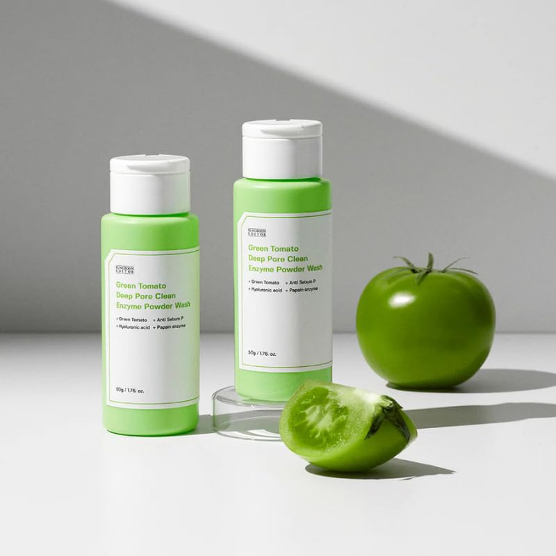 SUNGBOON EDITOR Green Tomato Deep Pore Clean Enzyme Powder Wash (50 g) | Enzyme Face Cleanser for Pore Care | Deep Cleansing, Gentle Exfoliation & Oil Control