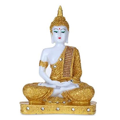 Polyresin Sitting Buddha Idol Handcrafted Statue Showpiece for HomeDecor,Living Room Decoration Gift Items