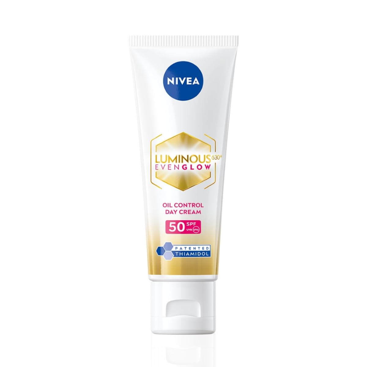 NIVEA Luminous Even Glow Oil Control Day Cream & Moisturizer For Face,Spf 50 With Uv Protection&UVA UVB Filters,Thiamidol,Hyaluronic Acid,Vitamin E For Dark Spots Reduction&Deep Moisturization,40Ml