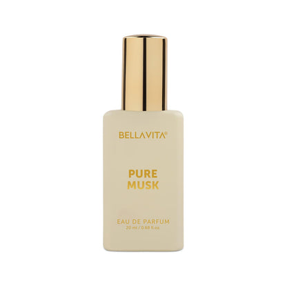 BELLAVITA Pure Musk | Long Lasting EDP | 20ml | Perfume for Man | with Lily of the Valley, Sandalwood and Tonka | Premium, Woody, Musly, Floral Unisex Fragrance for Man and Woman