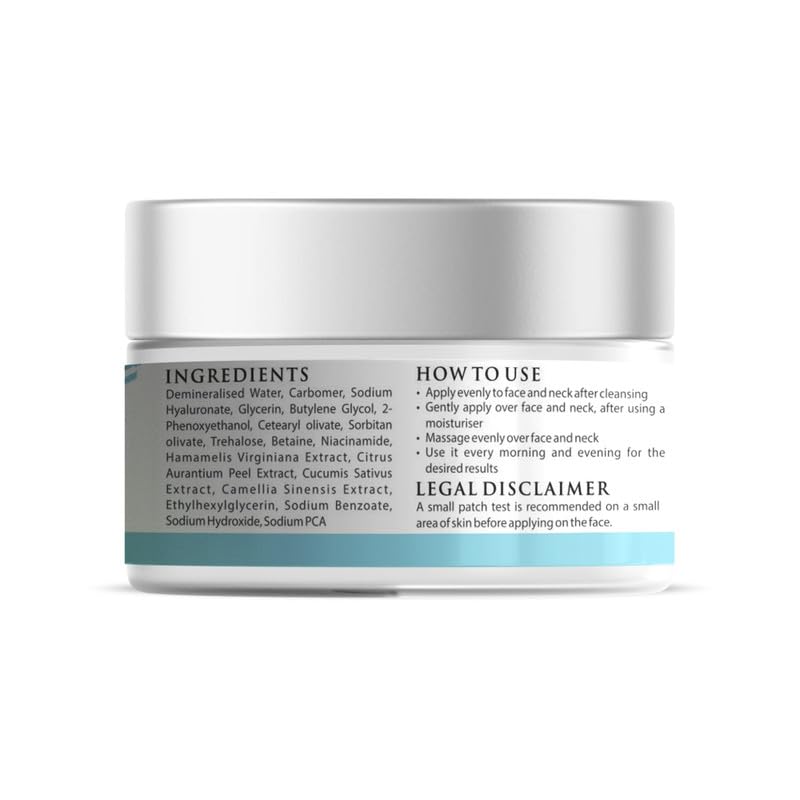 Nirvasa Hydro Pro Skin Hydrating Gel with 95% Pure Hyaluronic Acid & Orange Peel Extract | Reduces Wrinkles & Improves Natural Radiance | 72 Hour Cover, Non-Sticky & For All Skin Types | 50g