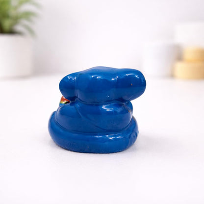 Resin Lord Ganesha Idol Car Dashboard 5x5cm (Blue)