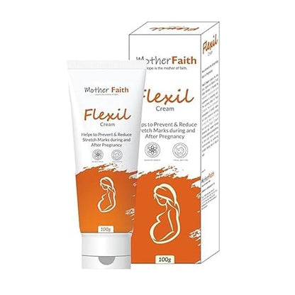 Mother Faith Flexil Cream for Stretch Mark Prevention and Reduction, with Aloe Vera, Vitamin B3, 100g