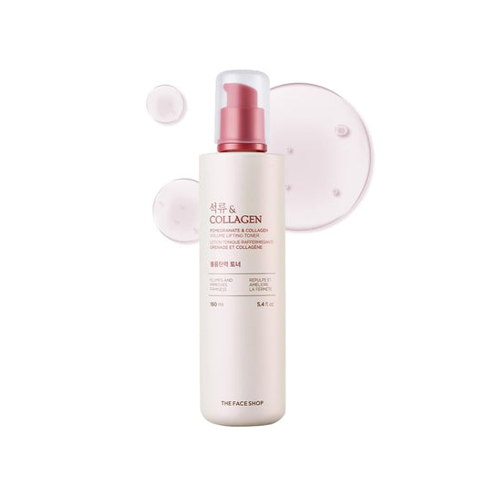 Skincare bottle with pink cap on a white background