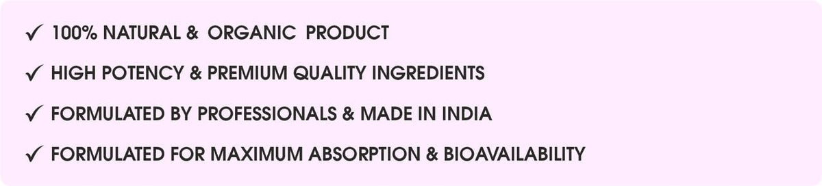 List of product features on a pink background