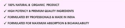 List of product features on a pink background