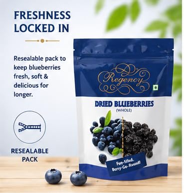 Regency Premium Dried Blueberries 75g | Natural Healthy Snack | Rich in Antioxidants & Dietary Fiber | No Added Preservatives