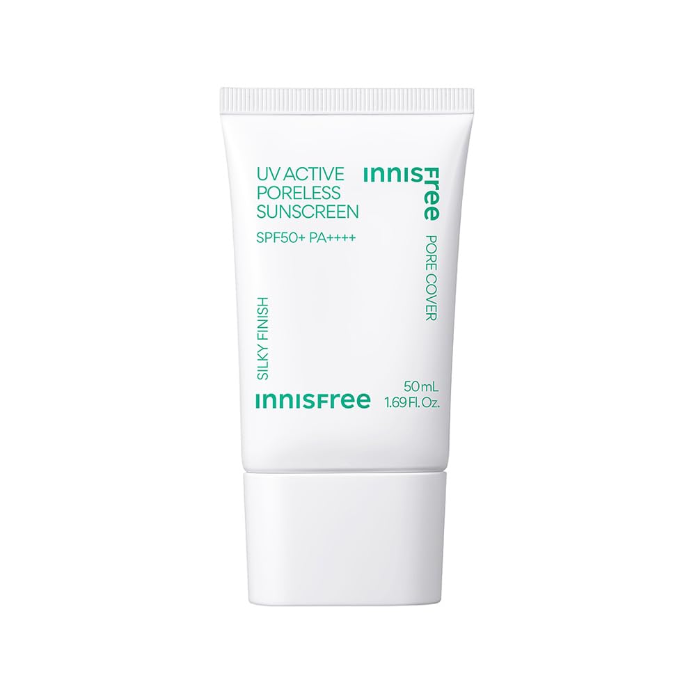 Innisfree UV Active Poreless Sunscreen SPF 50+ / PA++++ 1.7 fl oz, UV Protection, Pore Blurring, Korean Sunscreen