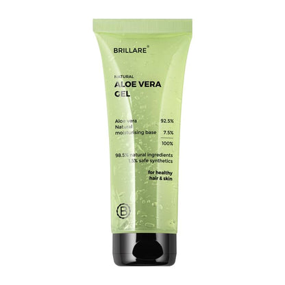 Brillare Aloe Vera Gel for Skin, Face & Hair | Natural Hydration, Soothing & Frizz Control | Pure Aloe Vera Gel for Glowing Skin & Smooth Hair