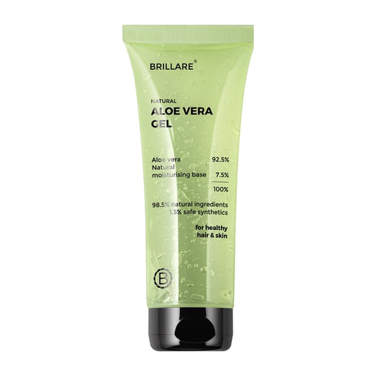 Brillare Aloe Vera Gel for Skin, Face & Hair | Natural Hydration, Soothing & Frizz Control | Pure Aloe Vera Gel for Glowing Skin & Smooth Hair