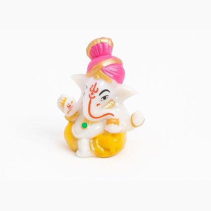Ganesh Idol for Car Dashboard | Ganapati Statue for Home Decor, Office Desk & Temple | Polyresin Ganesha Murti Showpiece | Ideal for Diwali Gifts & Pooja