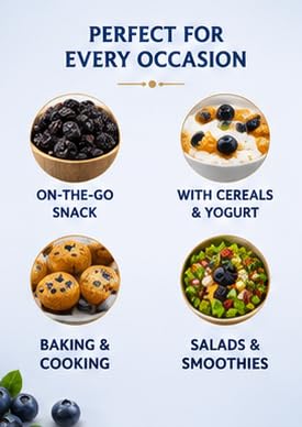 Regency Premium Dried Blueberries 75g | Natural Healthy Snack | Rich in Antioxidants & Dietary Fiber | No Added Preservatives