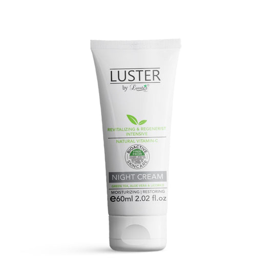 Luster Night Cream Revitalizing & Regenerist Intensive Made With Natural Vitamin – C | Night Cream For Women & Men | Overnight Repair | 100% Organic Acne-Prone Treatment - 60ml