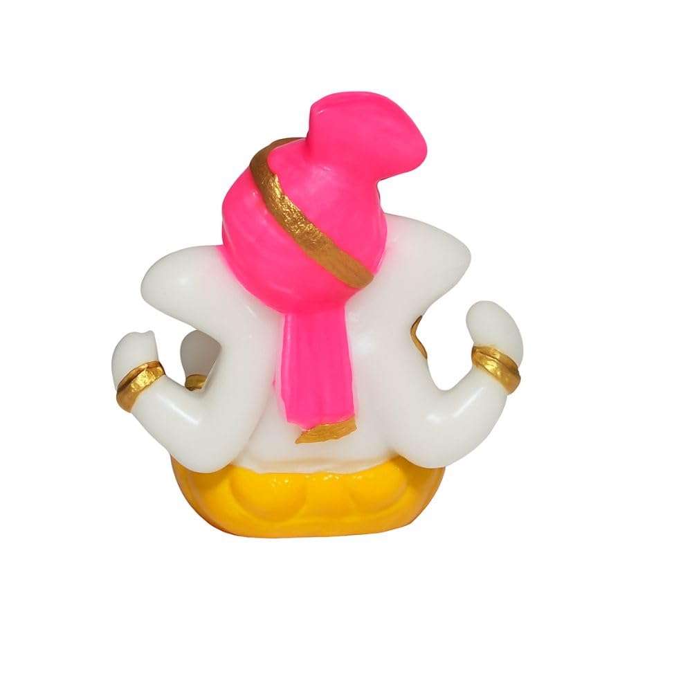 Ganesh Idol for Car Dashboard | Ganapati Statue for Home Decor, Office Desk & Temple | Polyresin Ganesha Murti Showpiece | Ideal for Diwali Gifts & Pooja