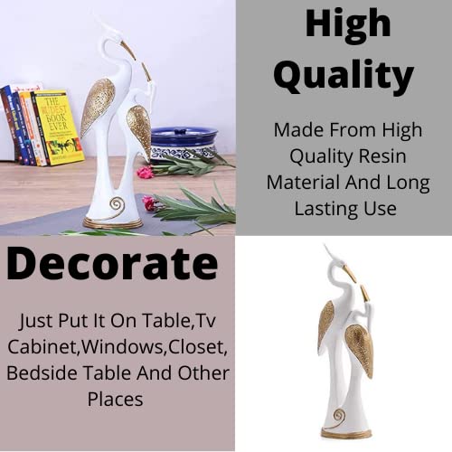 Romantic Swan Pair Showpiece for Home Decor, Love Bird Swan Figurine in Resin, Elegant Decorative Statue for Living Room, Bedroom, Wedding Gift, Item