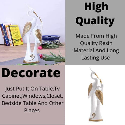 Romantic Swan Pair Showpiece for Home Decor, Love Bird Swan Figurine in Resin, Elegant Decorative Statue for Living Room, Bedroom, Wedding Gift, Item