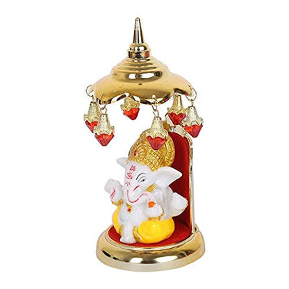 Marble Resin Lord Ganesha Idol Fiber showpiece for car Dashboard, Gifts and Home Decor (Small)