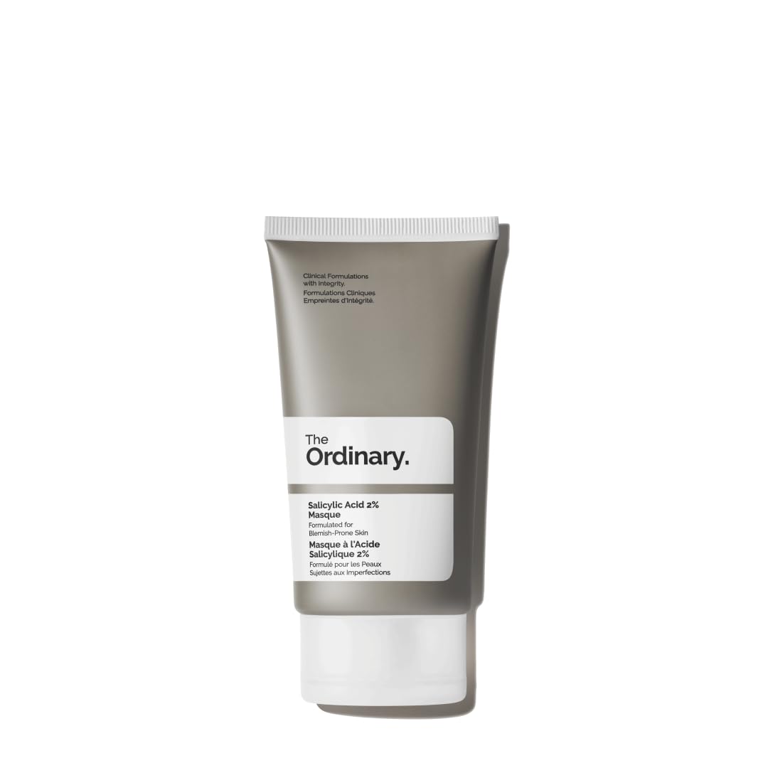 Skincare tube labeled 'The Ordinary' on a white background