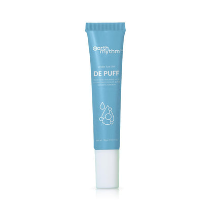 Earth Rhythm Under Eye Gel with Cooling Massage Roller for Dark Circles, Puffy Eyes and Finelines | Enriched with Kojic Acid, Hyaluronic acid | For Men & Women – 15g