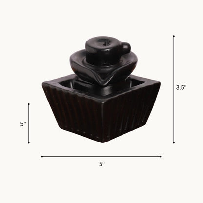 Black Shivling Idol Statue with 8 Incense Smoke Backflow Fountain Cone Incense Holder | for Table, Home Decorative Showpiece Item