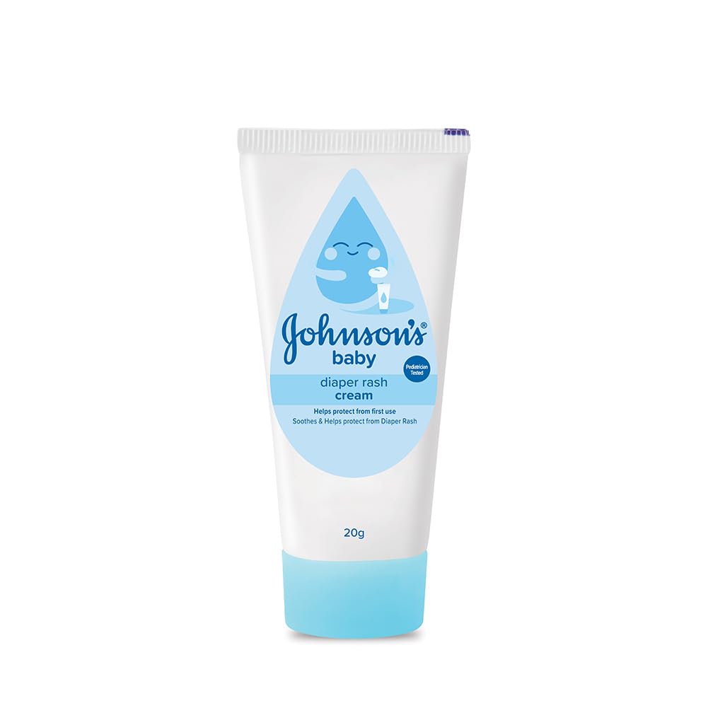 Johnson's Baby Diaper Rash Cream 20g | With Aloe Vera & Natural Beeswax | For All Skin Types Including Sensitive Skin | Clinically Proven, Soothes & Prevents Diaper Rash | No Parabens & Sulphates | Paediatrician Tested