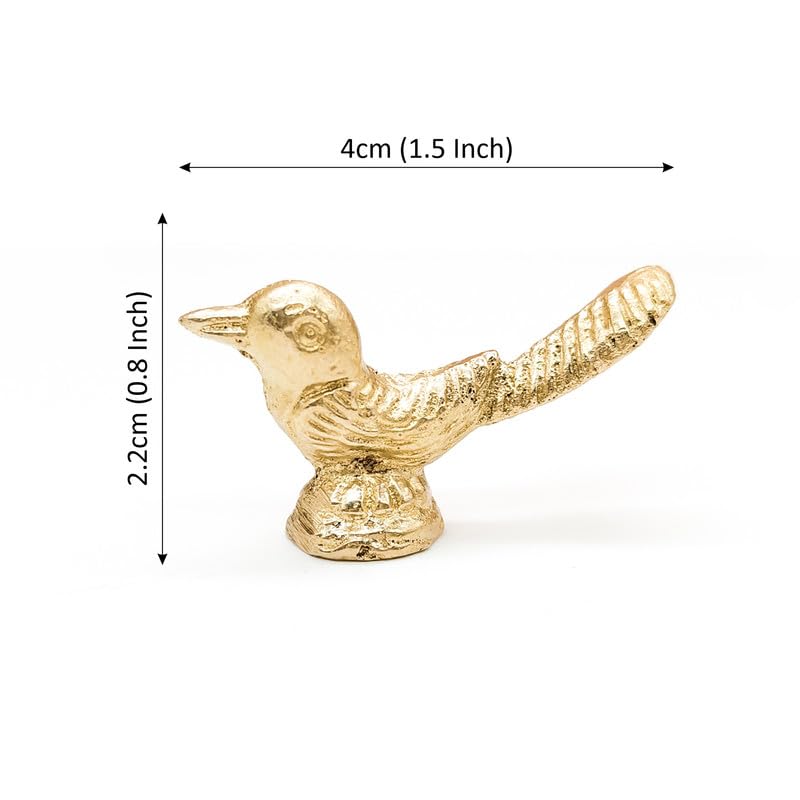 Brass Animal Bird Sculpture Statue Handcrafted Decorative Showpiece Idol for Home, Office Decor (Size : 4cm | Weight : 22gm Approxe)