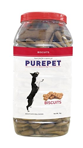 Purepet Mutton Flavour, Real Chicken Biscuit, Dog Treats for All Life Stages - Jar, 905g
