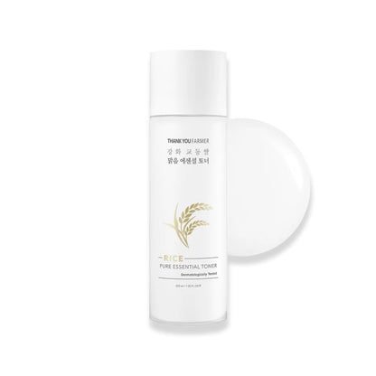 THANKYOU FARMER Pure Essential Rice Toner (200ml) | Korean Hydrating Rice Water Toner with Niacinamide & Ceramide | Brightening, Smooth Skin Texture & Daily Moisture Booster | Lightweight Refreshing Face Toner