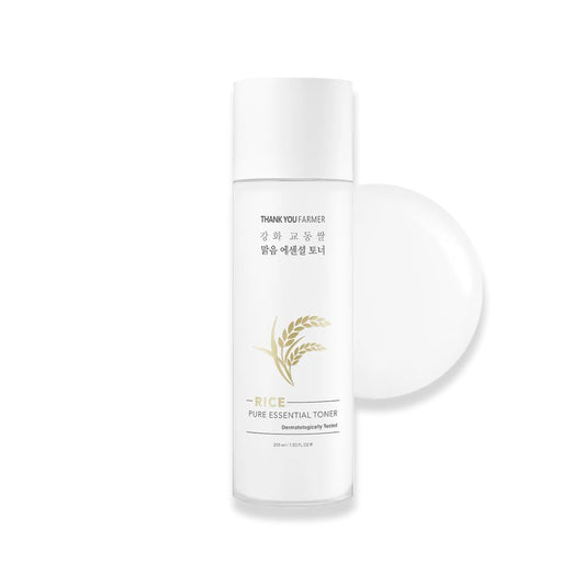 THANKYOU FARMER Pure Essential Rice Toner (200ml) | Korean Hydrating Rice Water Toner with Niacinamide & Ceramide | Brightening, Smooth Skin Texture & Daily Moisture Booster | Lightweight Refreshing Face Toner