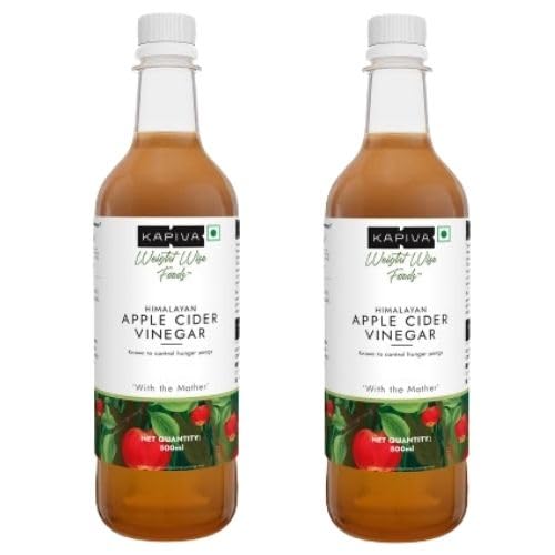 Kapiva Himalayan Apple Cider Vinegar With Mother Vinegar 500Ml, Liquid Super Saver Pack Of 2