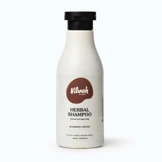 Vilvah Herbal Shampoo for Dandruff Control | Neem, Tea Tree, Rosemary & Black Pepper Herbal Formula | For All Hair Types, Men & Women | No Paraben & Sulfates | 500ml