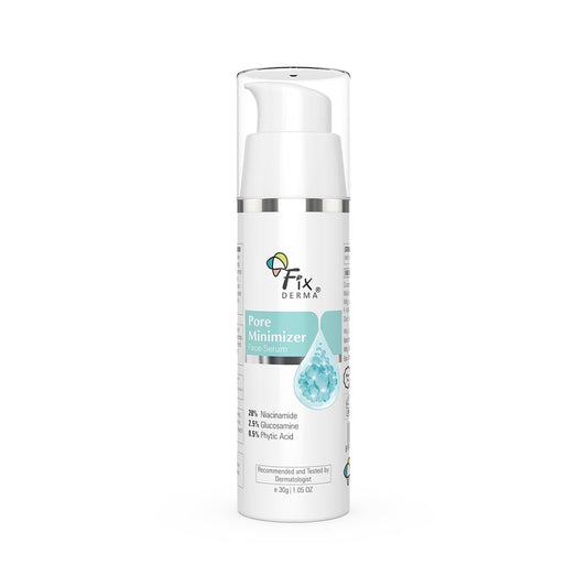 Fixderma 20% Niacinamide Serum for Face for Pore Minimizer with 2.5% Glucosamine & Hyaluronic Acid | Open Pores Serum | Hydrating for Men & Women - 30g