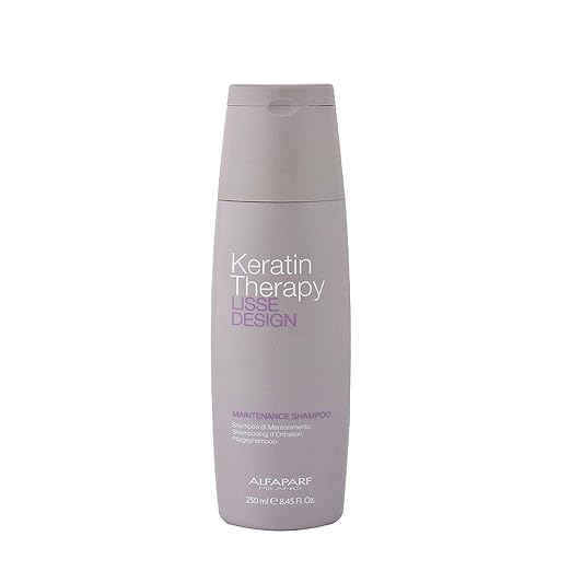 Alfaparf Milano professional Keratin Therapy Lisse Design Keratin Shampoo - Maintains and Enhances Keratin Smoothing Treatment - Anti-Frizz Hair Care Product, Sulfate, Paraben and Paraffin Free L'OREAL Professional Shampoos 250ML